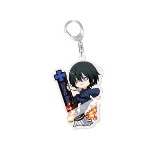 Fire Force Shinra Kusakabe Anime Keychain Arthur Boyle Kotatsu Tamaki Cartoon Keyring Bag Tag Baji Accessory