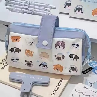 Ngọt Ngào Hoạt Hình Bút Chì Cô Gái Kawaii Động Vật Mèo Con Cún Con Văn Phòng Phẩm Tổ Chức Dung Tích Lớn Túi Đựng Bút Đồ Dùng Học Tập