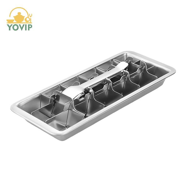 Khay inox YOVIP dùng cho tủ đông, khay đá kim loại có cần gạt, khay đá lấy cảm hứng từ VN cổ điển