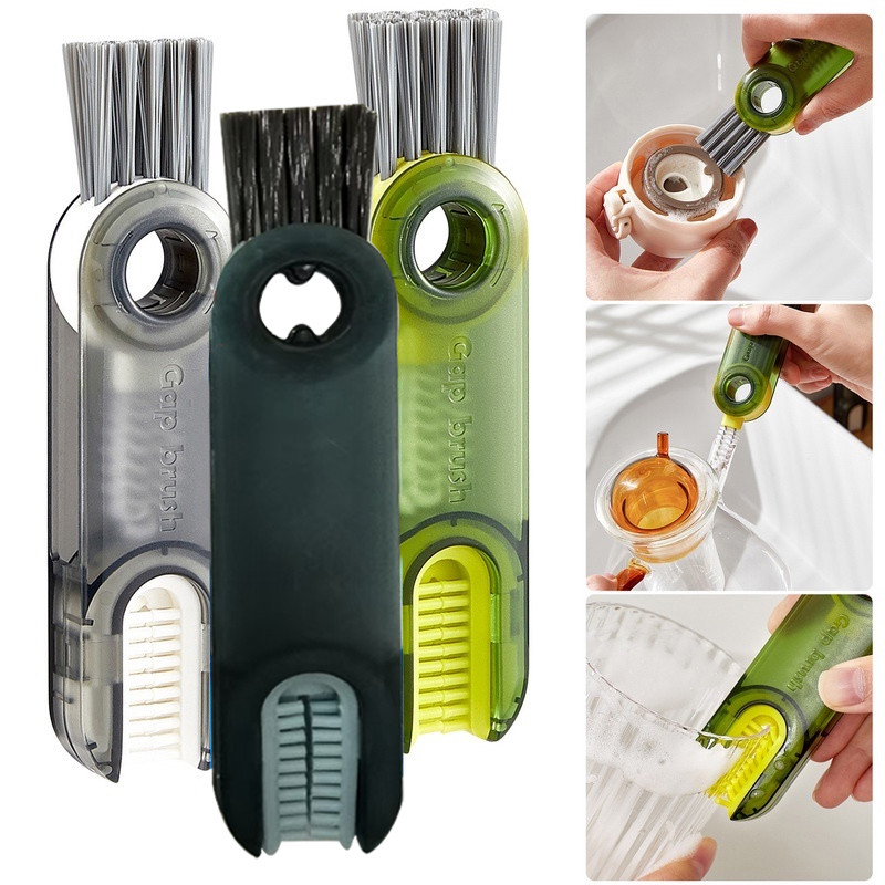 Bàn chải làm sạch nắp cốc ba trong một - Bàn chải Mini dùng cho bình sữa và sử dụng trong nhà bếp
