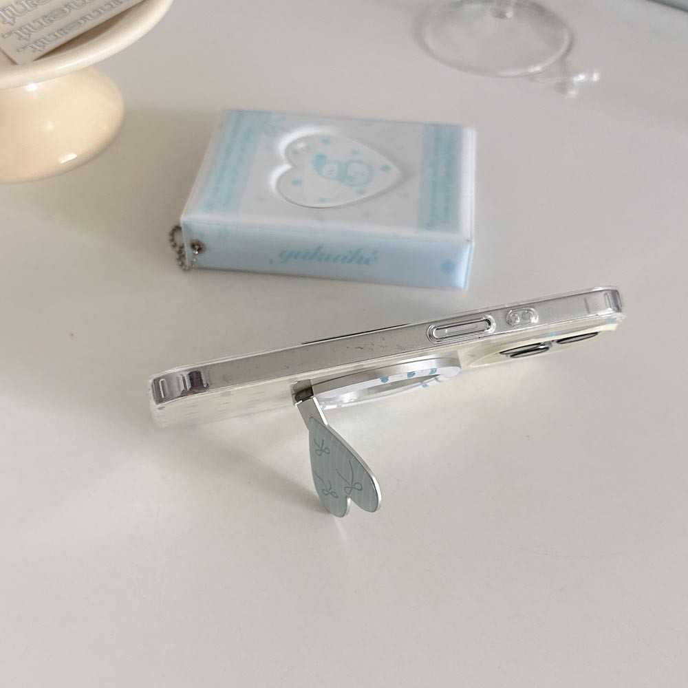 Ốp Lưng Cứng Tương Thích Với iPhone 13 13Pro 13ProMax 14 14Pro 14ProMax 15 15Pro 15ProMax 16 16Pro 16ProMax 17 17Pro 17ProMax Ốp Nam Châm Họa Tiết Tình Yêu Xanh