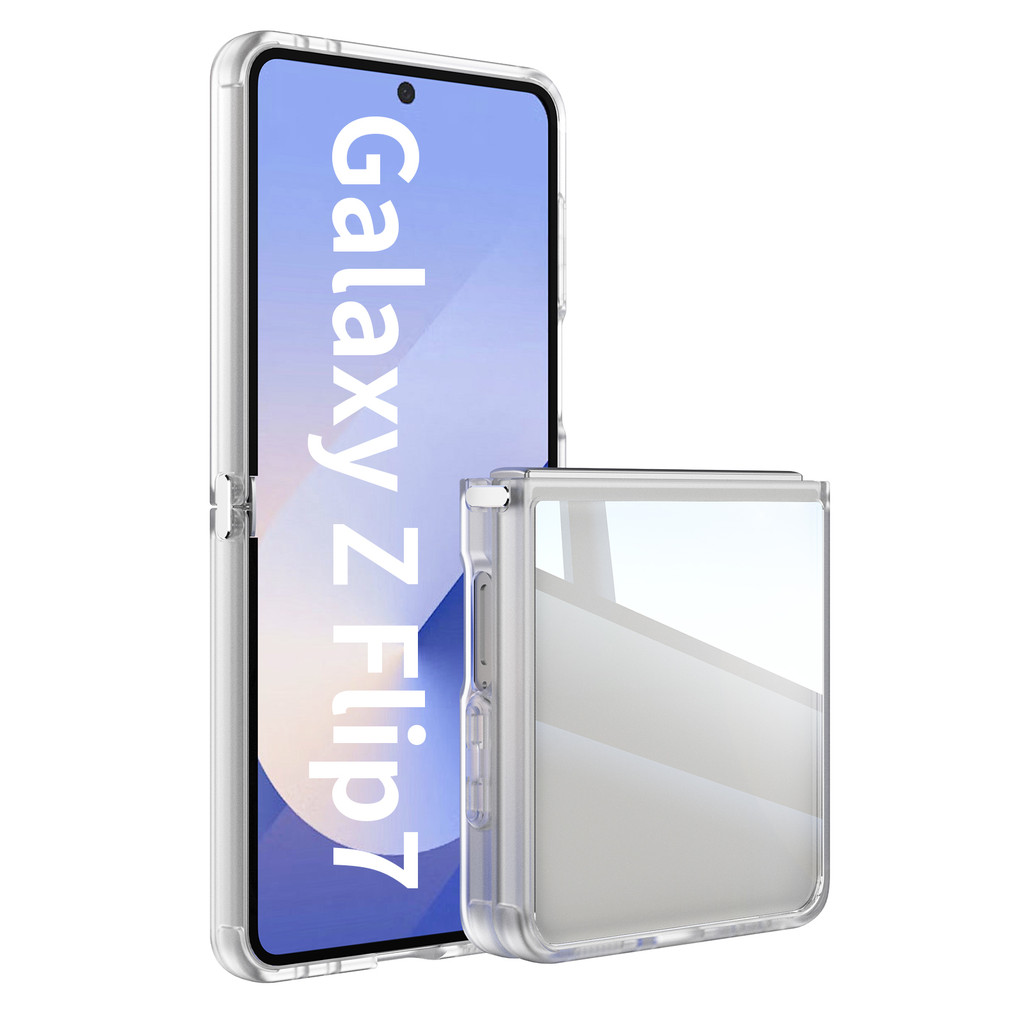 Ốp Điện Thoại Giáp Trong Suốt Cho Samsung Galaxy Z Flip 7 fe 6 5 Flip7 Flip6 Flip7 5G TPU + PC Slim Rugged Vỏ Bảo Vệ