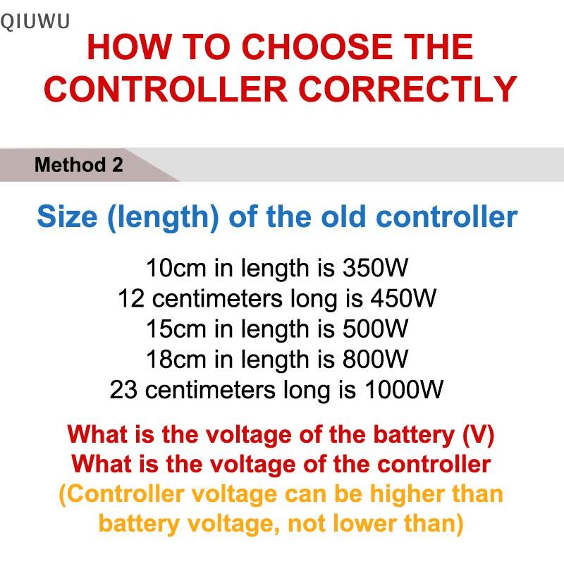 Thay thế bộ điều khiển tốc độ động cơ không chổi than QIUWU 36V-48V 350W / 500W cho xe tay ga xe đạp điện.