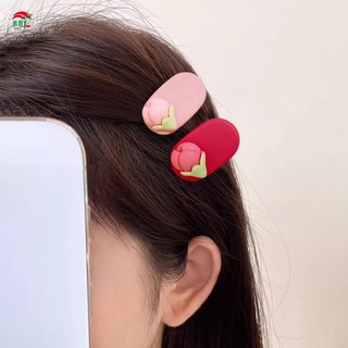 Kẹp Tóc Dopamine Màu Tulip Kawaii Nhựa Hồng - Phụ Kiện Tóc Cho Bé Gái