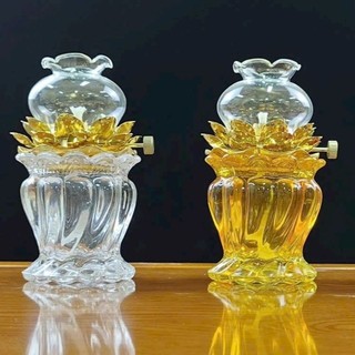 Đèn dầu thờ cúng pha lê hoa sen