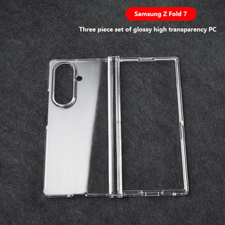 Ốp Lưng Trong Suốt Cho Samsung Galaxy Z Fold 7 6 5 4 3 ZFold7 5G Vỏ PC Cứng Bảo Vệ Fold7 Trong Suốt