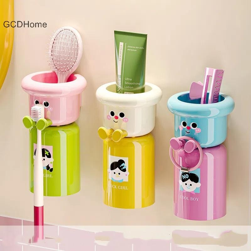 Giá đỡ bàn chải đánh răng hoạt hình từ tính GCDHome - Lưu trữ phòng tắm treo tường HOT
