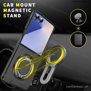 Ốp Lưng Cho Samsung Galaxy Z Flip 7 Flip7 ZFlip 7 6 ZFlip7 FE ZFlip6 5G Vỏ Điện Thoại Chống Sốc Kim Loại Giáp Vòng Giá Đỡ Stent Back Đẩy Ống Kính Máy Ảnh Bảo Vệ Quyền Riêng Tư Ốp Lưng