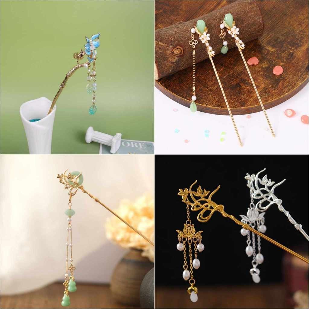 (1 cái)Tổng hợp các mẫu trâm cài tóc tua rua Phong cách Cổ Trang Trung Hoa, phụ kiện chụp ảnh cổ trang