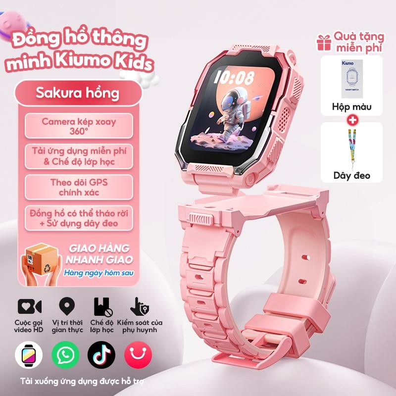 Kiumo【Tiếng Việt】Đồng Hồ Trẻ Em 4G, đàm thoại chiều Bluetooth