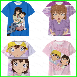Áo thun unisex anime hình 3D Conan và Haibara Ai - Size đa dạng, chất lượng cao cho mọi ngày