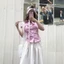 DARON Little Demon Hair Scarf, Y2K Hip Hop Hair Band có tai, Turban Phụ kiện Sweet Punk Headband Polka Dot Headscarf Dạo Phố
