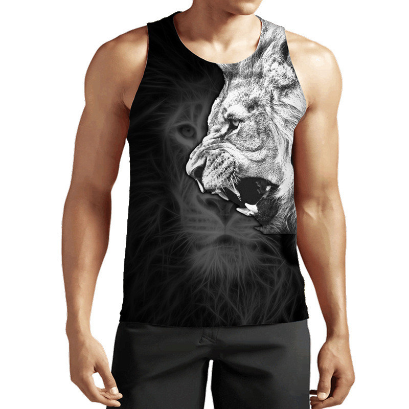 Mùa Hè 2025 Áo Vest Top Cổ Tròn Không Tay, In Kỹ Thuật Số 3D