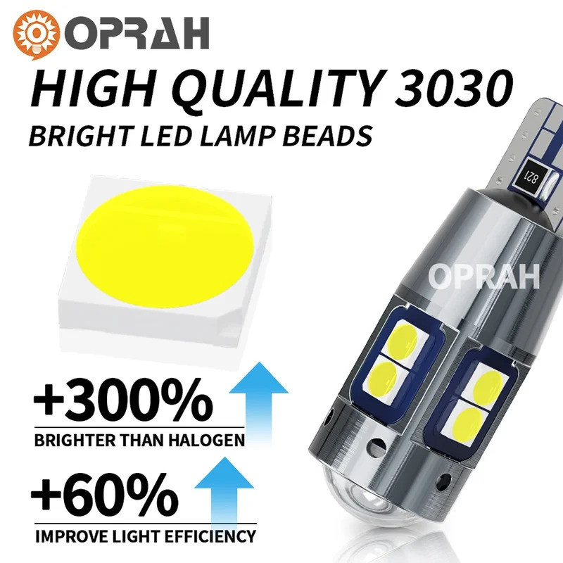 T10 LED W5W Đèn Nội Thất Ô Tô 2 CHIẾC CANBUS Không Lỗi Siêu Sáng 3030 SMD 12V Cho Bên Đánh Dấu Đèn Đỗ Xe Bóng Đèn Tự Động