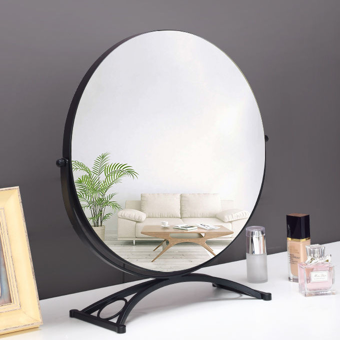 Gương Trang Điểm, Để Bàn Đơn Giản Vanity Bàn Xoay Phòng Ngủ Nhà Phong Cách Châu Âu Gương Tròn Lớn