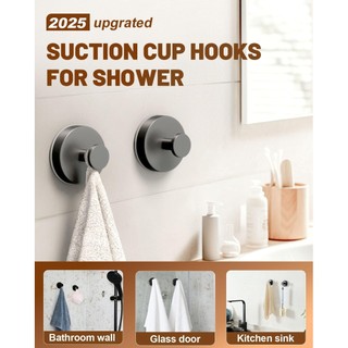 3 Móc Hút Cho Tắm 2026 Nâng Cấp Cốc Hút Vòng Hoa Cho Cửa Kính Cửa Trước Không Khoan Hút Móc Cho Phòng Tắm Phòng Tắm Nhà Bếp Gương Cửa Kính thép không gỉ kim loại silicon tái sử dụng