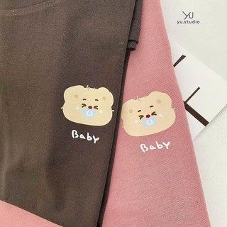Áo phông mẫu mới form rộng tay lỡ unisex-in ngực chữ BA gấu-