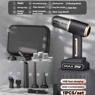 Máy hút bụi ô tô không dây 95000Pa Đức Creta cầm tay nhỏ gọn lực hút mạnh không chổi than sạc USB tiện lợi 2025