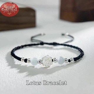 Vòng tay handmade phong cách Trung Hoa, thiết kế điều chỉnh được, họa tiết hoa sen đính hạt - thời trang nữ, quà tặng Việt Nam