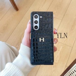 Ốp điện thoại gập lưng gấp thiết kế tối giản sang trọng cao cấp cho Samsung Galaxy Z Fold 2 3 4 5 6 7 Vỏ cổ điển độc đáo cho Z Fold7 Với giá đỡ thẻ sang trọng Vỏ bảo vệ chống sốc