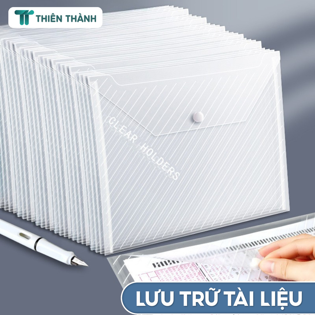 Bìa Đựng Hồ Sơ A4 Trong Suốt - Clear Bag Đa Năng, Chống Thấm Nước, Tiện Lợi Cho Học Sinh/Văn Phòng, Sắp Xếp Gọn Gàng