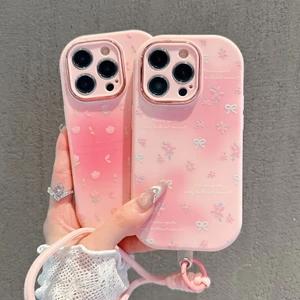 Ốp Có bảo vệ ống kính Gương Giá đỡ iPhone 16 15 14 13 12 11 Pro Max 8Plus Chống Rơi Dây Đeo Silicon Mềm Cho DLJSXPM587