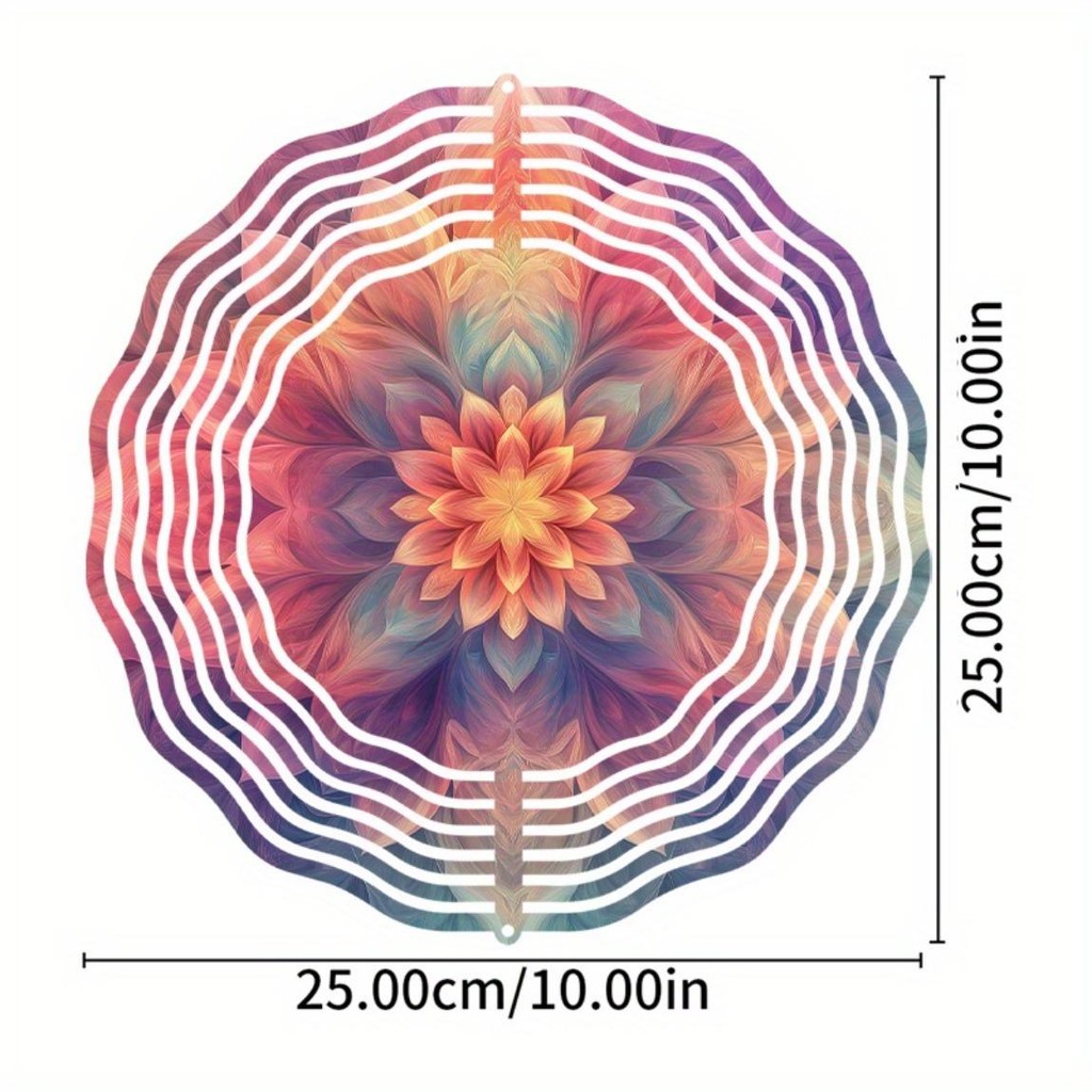 Chuông gió xoay 3D 10 "- Trang trí sân vườn ngoài trời 360° Móc chuyển động động động