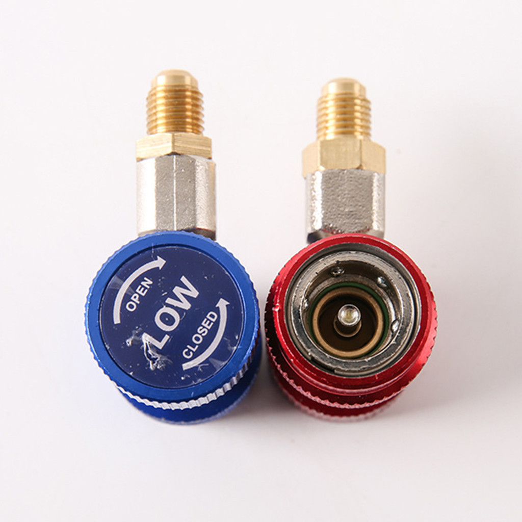 【COD】Bộ Chuyển Đổi Nối Nhanh Điều Hòa Ô Tô – Đầu Cắm Nhanh Nạp Gas Cao/Thấp Áp Màu Đỏ Xanh
