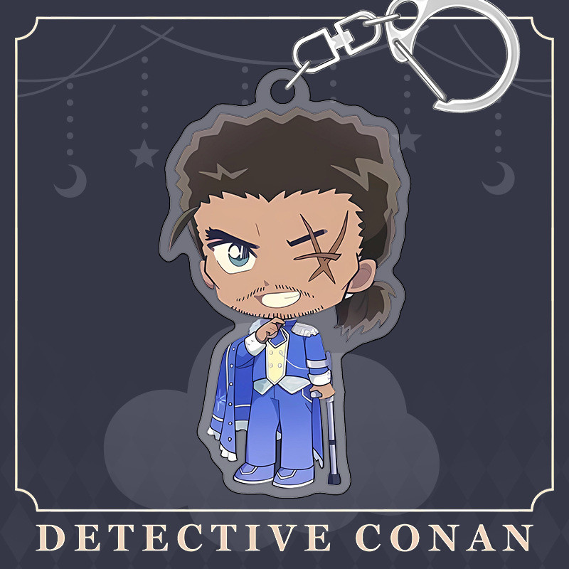HK1 Thám Tử Lừng Danh Conan Mokenan Cafe Anime Ngoại Vi acrylic Móc Khóa Màu Xám Thứ Hai Sáng Tạo Mặt Dây Chuyền Nhỏ KH1