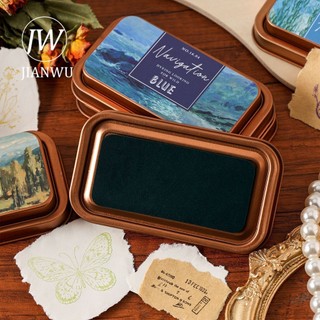 JIANWU Vintage Sắt Hộp Sinh Thái Cotton In Bùn Tạp Chí Chất Liệu In Inkpad Sáng Tạo DIY Đồ Dùng Học Sinh Văn Phòng Phẩm