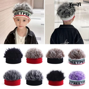 YMIFI Trẻ Em Tóc Giả Mũ, Co Giãn Ngộ nghĩnh Beanies Mũ, Thời Trang Cá Tính Dệt Kim Tóc Mát Tích Hợp Mũ Bé Trai Bé Gái