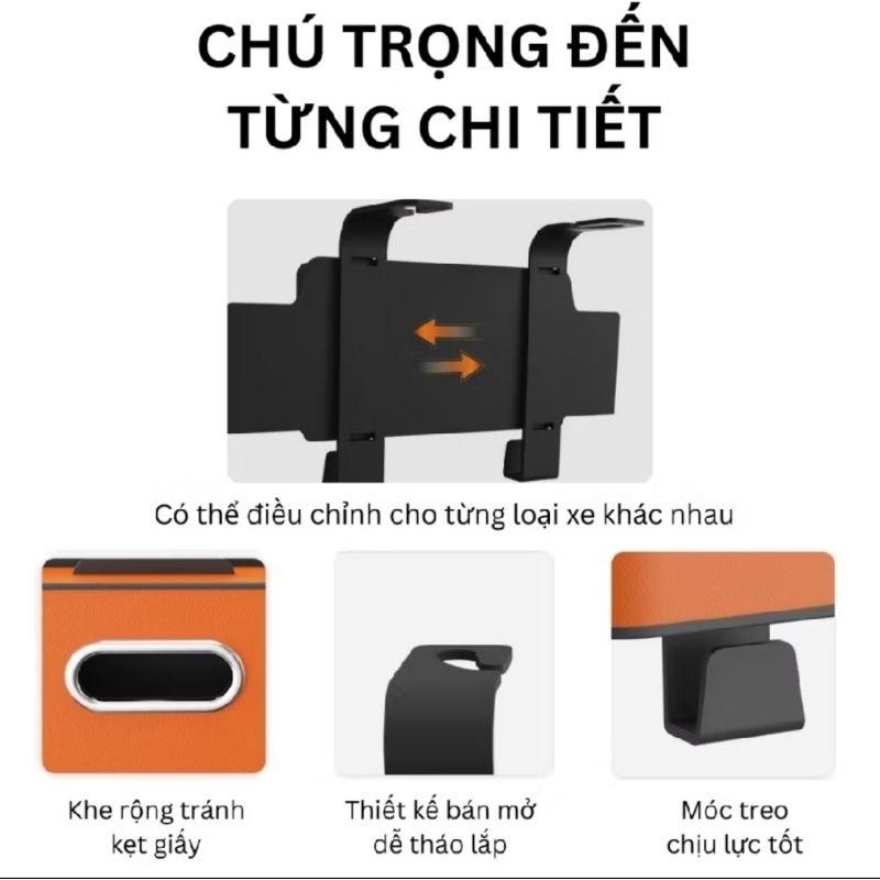 Hộp Đựng Đồ Ghế Sau Ô Tô Bọc Da Cao Cấp, Hộp Lưu Trữ Ghế Sau Xe Hơi Thiết Kế Phong Cách Sang Trọng, Tiện Lợi