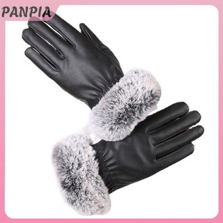 PNPIA-1 Cặp Nữ Mùa Đông Ấm Găng Tay Nữ Nữ Găng Tay Da Đen Thu Đông Ấm Áp Găng Tay Ấm Áp Ấm Áp Găng Tay