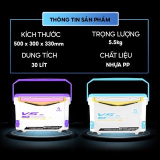 Thùng câu đài V5 Rice Fishing chân địa hình dung tích 30L phiên bản mới KK-62
