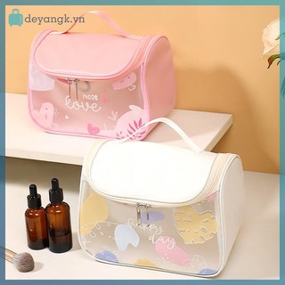 Deyangk Túi Đựng Mỹ Phẩm Di Động Nữ Lưu Trữ Du Lịch Vệ Sinh Tổ Chức Nữ Chống Thấm Nước PVC Wash Kit Dây Kéo Trong Suốt Hộp Đựng Trang Điểm VN