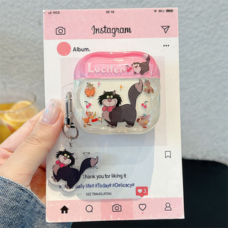 Cat Lucifer cho AirPods 1 / 2 3 Pro Pro Pro2 Airpod4 Bộ tai nghe Vỏ bảo vệ Bluetooth không dây AirPods Pro 3 4 Vỏ bảo vệ tai nghe