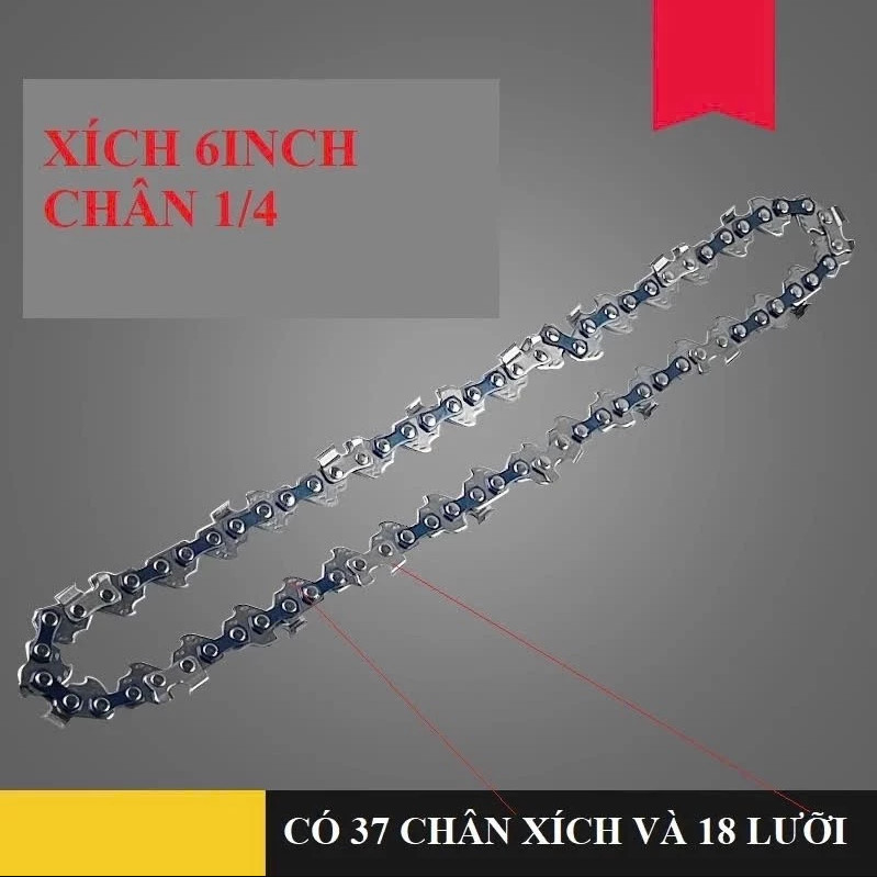 Xích máy cưa pin 4 inch/6inch ,dây xích dự phòng dùng cho cưa pin các loại MKT .HTC