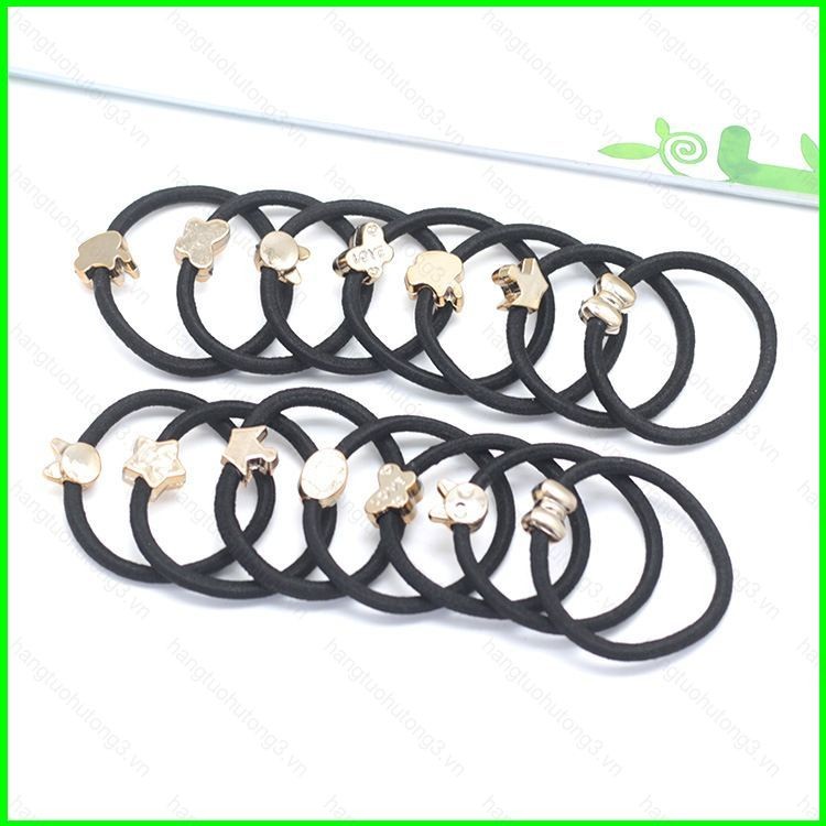Dây buộc tóc cao su đen bền, đàn hồi cao, phụ kiện tóc Hàn Quốc