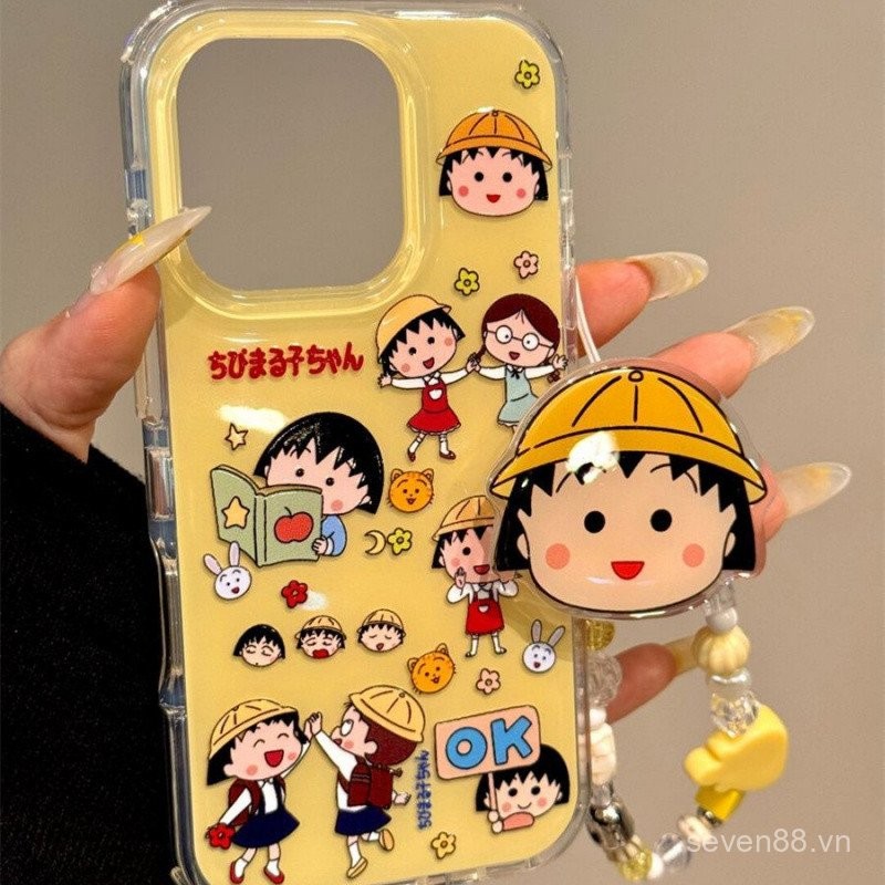 Ốp Điện Thoại Thích Hợp Cho iPhone Cherry Maruko 17 / 16 / 15promax / 14 Phong Cách Mới 13 / 12 / 11pro Niche xsmax / xr Sáng Tạo Chống Sốc Lỗ Lớn Bao Gồm Tất Cả BO1U