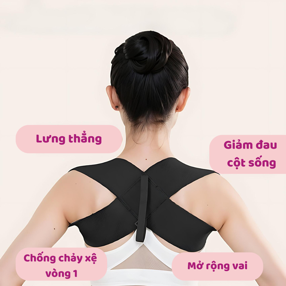Đai Chống Gù Lưng Nam Nữ Đai Đeo Chống Gù Lưng Đai Nâng Ngực Bảo Vệ Vai Gáy Cột Sống