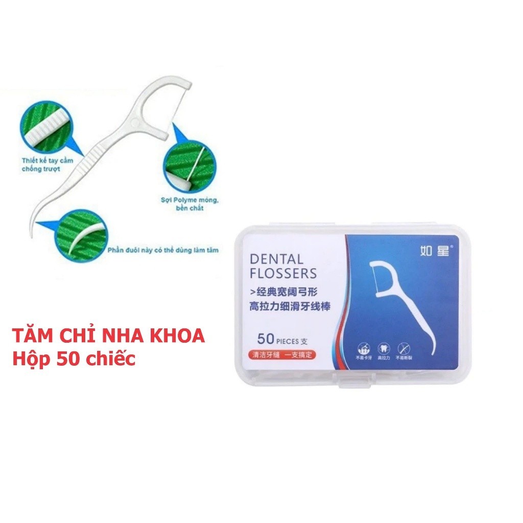 Combo 5 Hộp 250 Cây Tăm Chỉ Nha Khoa Vệ Sinh Kẽ Chân Răng Chân Nướu Chăm Sóc Răng Miệng DT060