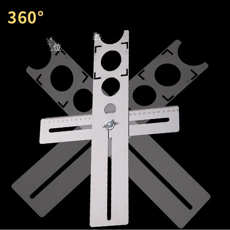 【COD】Thước Khoan Lỗ Gạch Inox 2 Đoạn – Dụng Cụ Lấy Dấu Ống Nước, Ổ Cắm Trên Gạch Men Kính