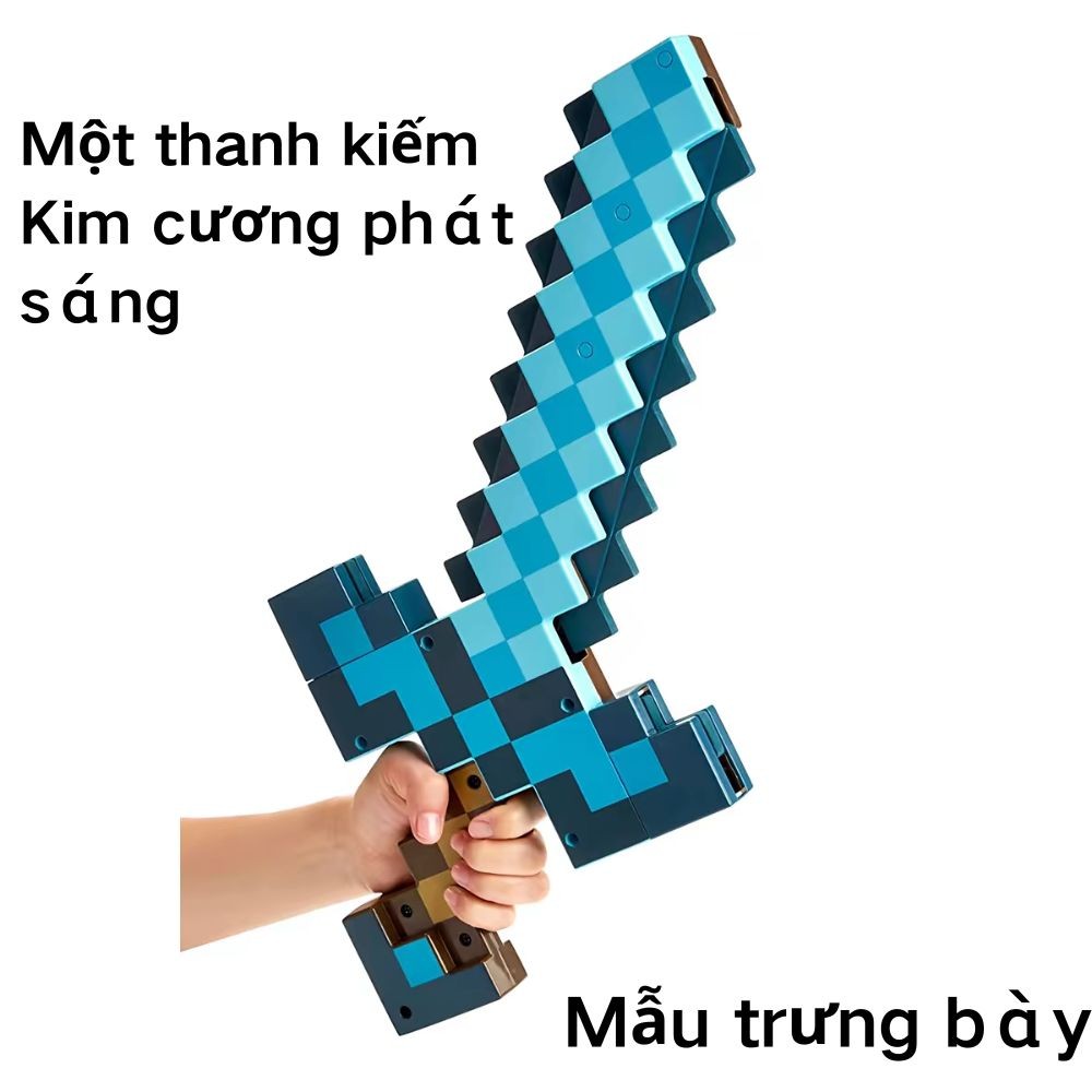 45cm Pixel World Toy Sword Weapon Eva Bọt Diamond Sword Axy Đồ chơi cho trẻ em Quà tặng