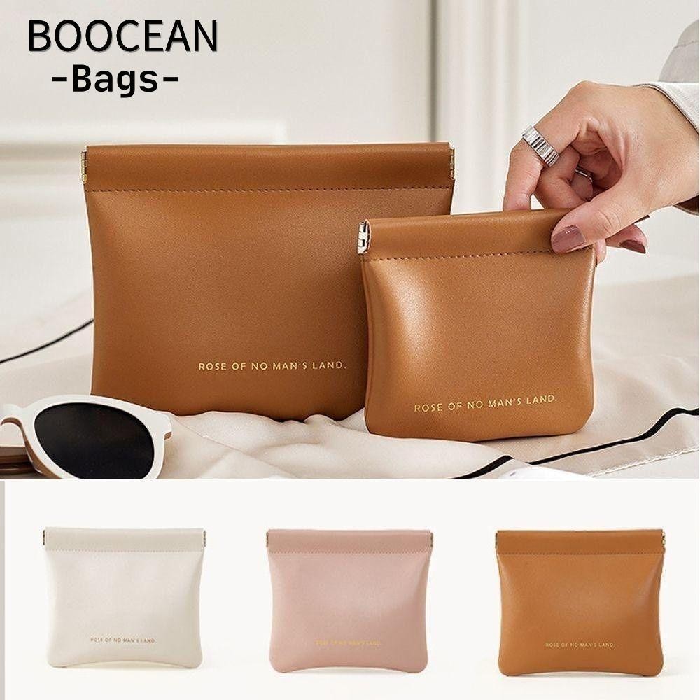 BOOCEAN Túi Trang Điểm Son Môi, Túi Đựng Mỹ Phẩm PU Đơn Giản, Chìa Khóa Du Lịch Di Động Mini Thời Trang Túi Nhỏ Cho Nữ Bé Gái