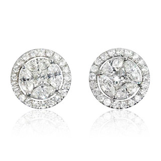 S925 Bạc Zircon Bông Tai Thời Trang Đơn Giản Trang Sức Bông Tai Nữ Quà Tặng Cưới Bán Buôn