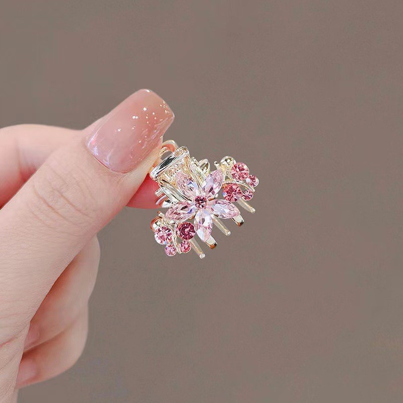 Mauropoli Kẹp Tóc Mini Pha Lê Hoa Anh Đào, Phong Cách Mới, Dùng Cho Tóc Mái, Bên Nổ