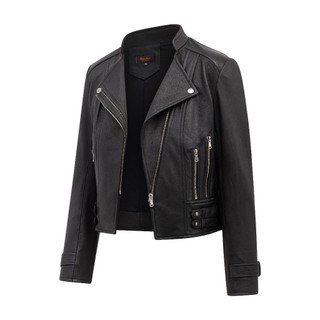Áo Da Nữ FTT Leather Biker Jacket Da Cừu Phối Bốn Đai Hông AN303C