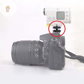 Twe 1 / 4 Inch Dual Nuts Tripod Mount Vít sang Flash Camera Hot Shoe Adapter VN
