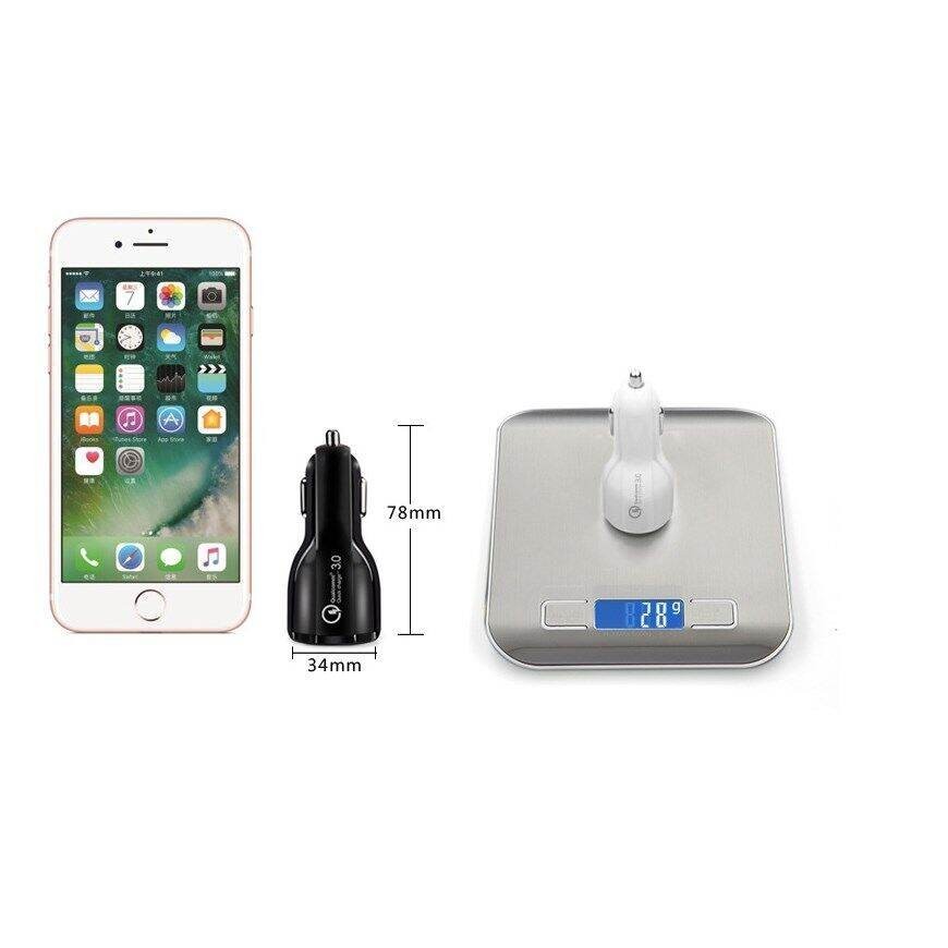 Bộ sạc xe hơi sạc nhanh QC 3.0 đầu USB kép Bộ sạc xe hơi đa chức năng 6A