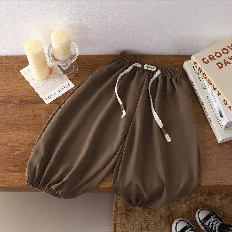 Mùa Hè Ice Silk Hemp Bloomers Rời Hoa Thoáng Khí Mỏng Phong Cách Chống Muỗi Quần J3EX